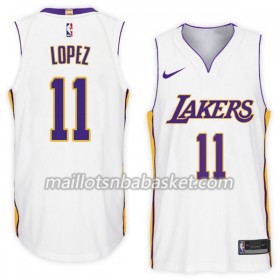 Maillot Homme Los Angeles Lakers Brook Lopez 11 Nike 2017-18 Blanc Swingman